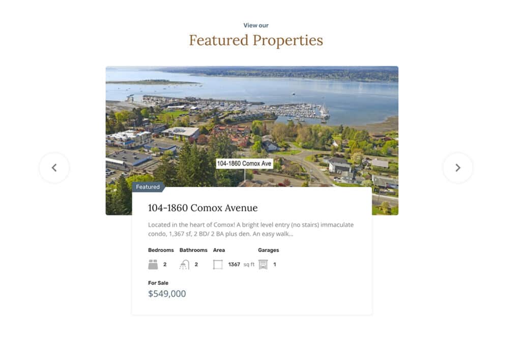 wordpress realtor website comox valley