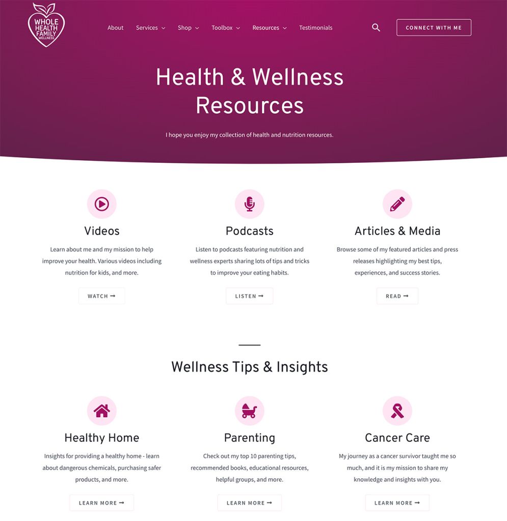 wellness website wordpress maintenance