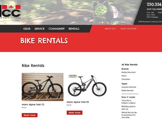 bike rental booking calendar for wordpress website