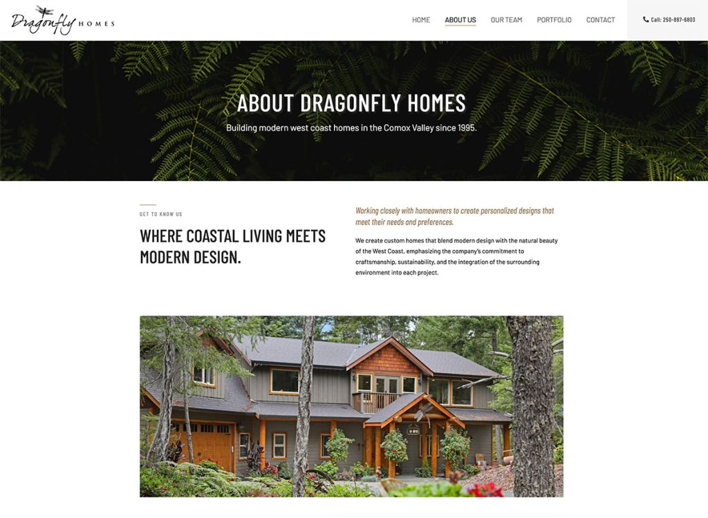 new wordpress site for comox valley home builder