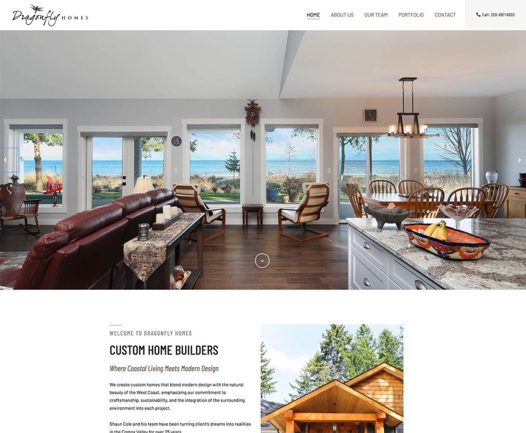 new wordpress website custom home builder