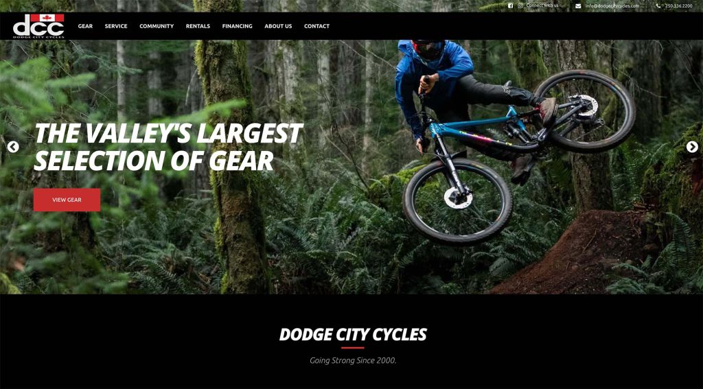 bike store website design cumberland BC Canada