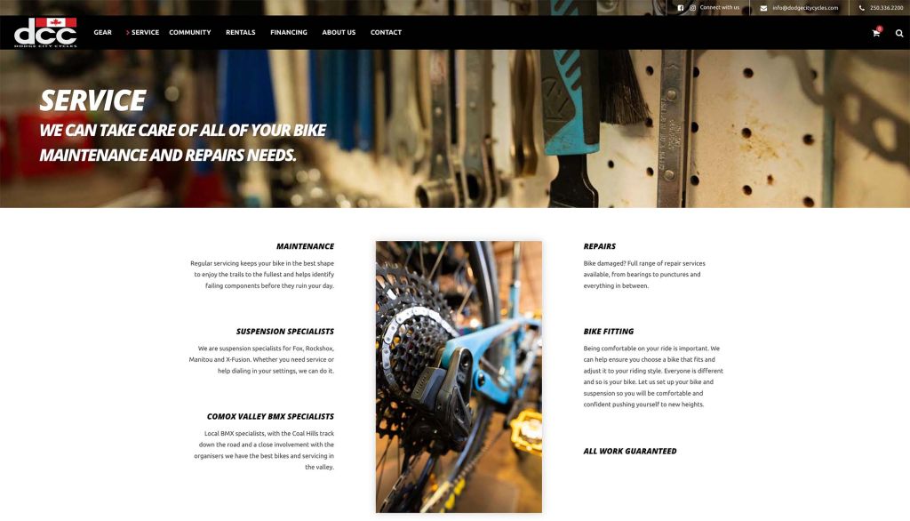 mountain bike store new wordpress website design