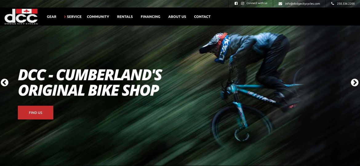 new website design for bike shop